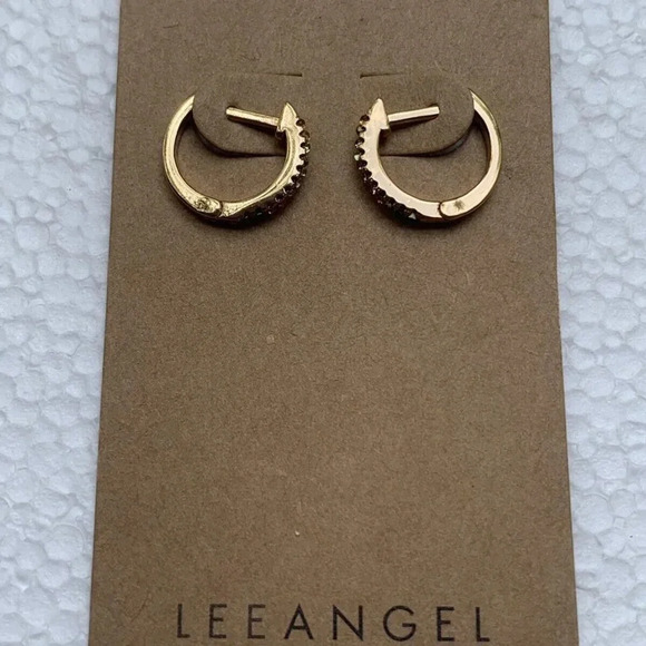 NEW Lee Angel for Neiman Marcus Fashion Jewelry Stone Hoop Earrings - Picture 3 of 4